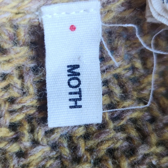 Anthropologie Moth Yellow Pom Pom Knit Sweater - Picture 13 of 15